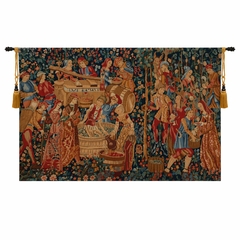 Vintage European Harvest Scene Tapestry