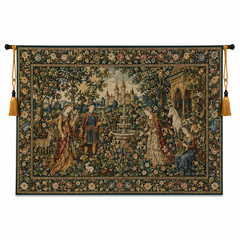 Vintage European Botanical Medieval Tapestry