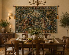Vintage European Botanical Medieval Tapestry